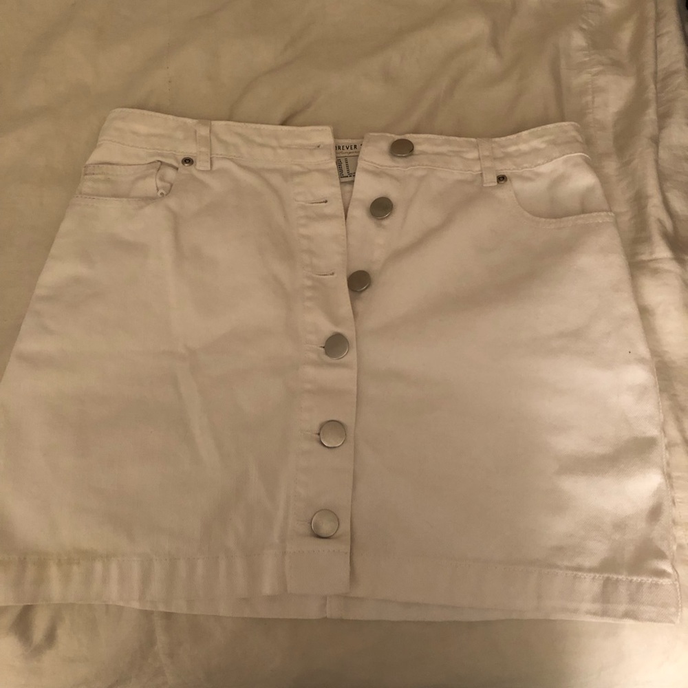 Forever 21 White Denim Skirt